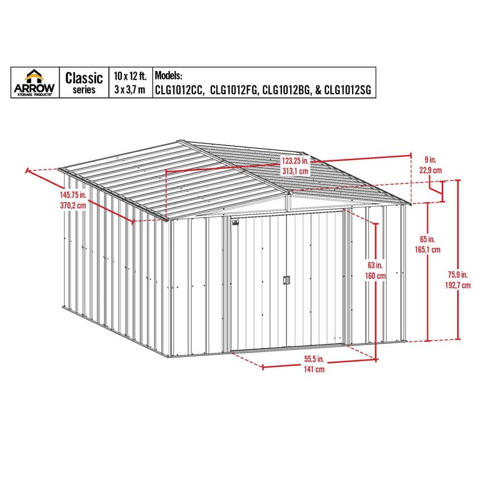 Sage Green 10' x 12' Galvanized Steel Storage Shed Kit