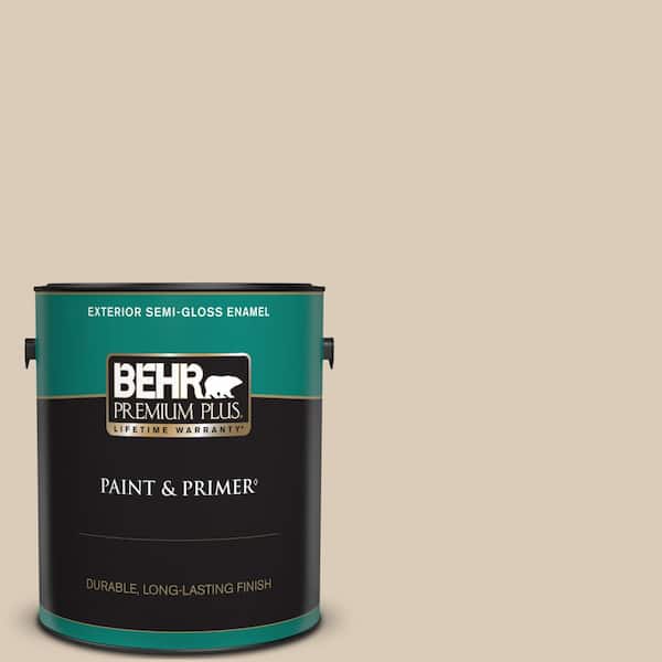 BEHR PREMIUM PLUS 1 gal. #ICC-22 Haze Semi-Gloss Enamel Exterior Paint & Primer