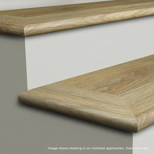 French Oak Fillmore 0.944 in. T x 4.527 in. W x 94.48 in. L Vinyl Flush Stair Nose Molding French Oak Fillmore 0.944 in. T x 4.527 in. W x 94.48 in. L Vinyl Flush Stair Nose Molding