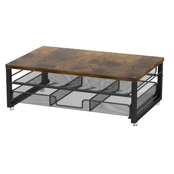 Unbranded Computer Monitor Stand Riser with Drawer Office Organizer for Classroom Supplies Wood