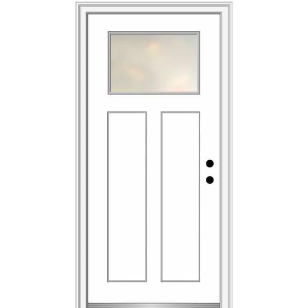 MMI DOOR Blanca 36 in. x 80 in. Left-Hand Inswing Craftsman 2-Panel Primed Fiberglass Prehung Front Door with 4-9/16 in. Frame