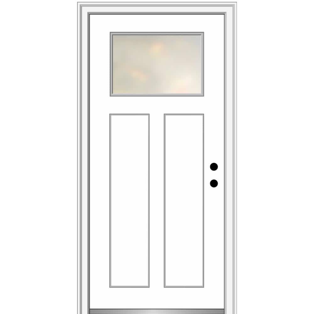 MMI Door Blanca 36 in. x 80 in. Left-Hand Inswing Craftsman 2-Panel Primed Fiberglass Prehung Front Door with 6-9/16 in. Frame, image size:1000x1000