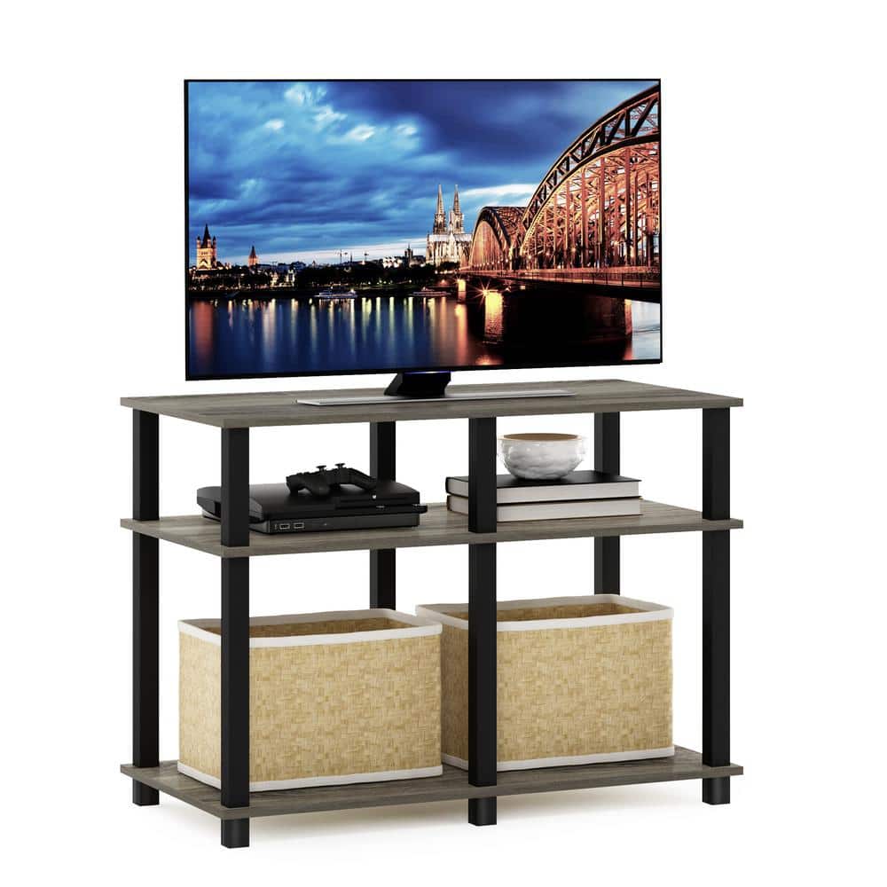 Chic French Oak and Black 40" Turn-N-Tube TV Stand