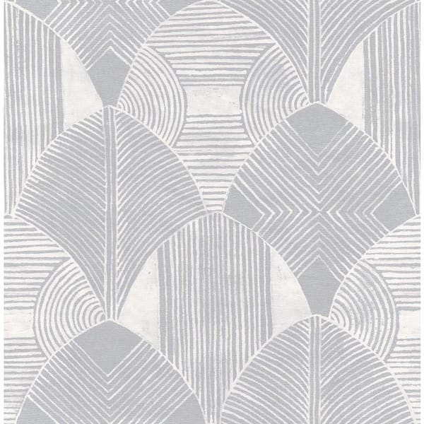 SCOTT LIVING Westport Pewter Geometric Pewter Wallpaper Sample