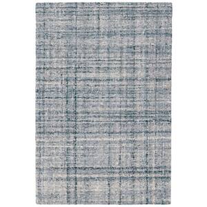 DASH & ALBERT 2 ft. x 3 ft. Blue/Ivory Harris Hand Micro Hooked Wool ...