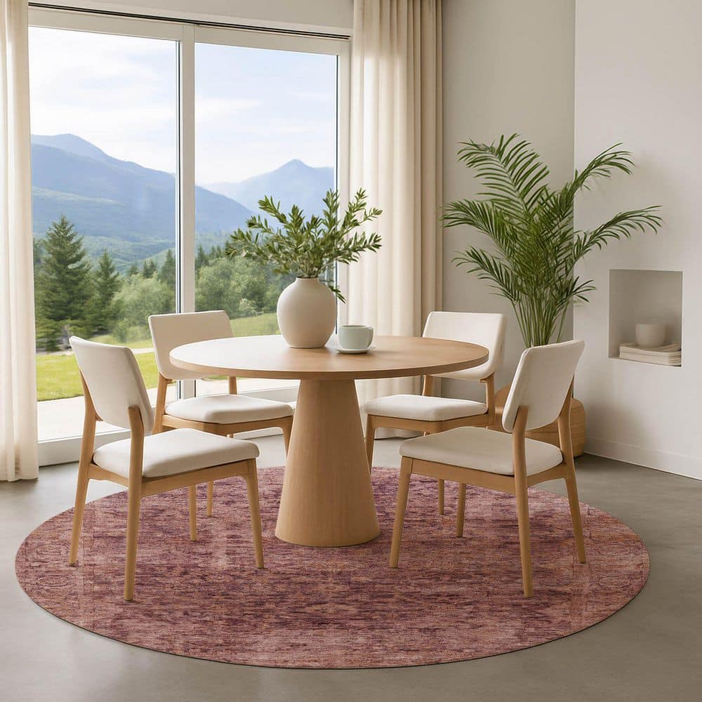 Mayfield Premium Machine Washable Abstract AMF1773 Merlot 8 ft. x 8 ft. Round Rug price history on PriceWatchPro