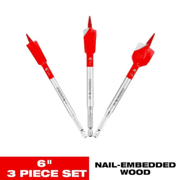Demo Demon Spade Bit Set for Nail-Embedded Wood (3-Pieces)