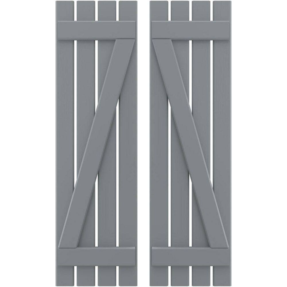 15-1/2-in W x 36-in H Americraft 4 Board Exterior Real Wood Spaced Board and Batten Shutters w/Z-Bar Ocean Swell price history on PriceWatchPro