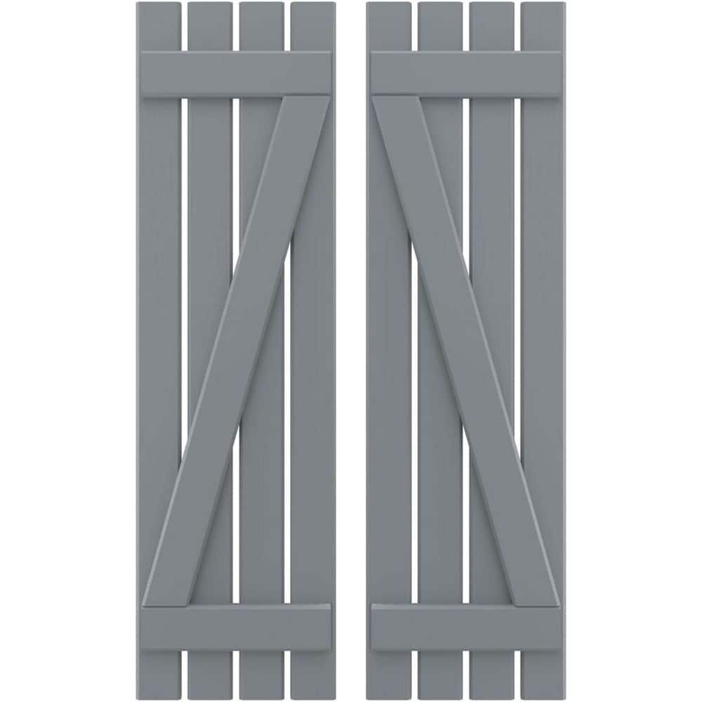 15-1/2 in. W x 68 in. H Americraft 4 Board Exterior Real Wood Spaced Board and Batten Shutters w/Z-Bar Ocean Swell price history on PriceWatchPro