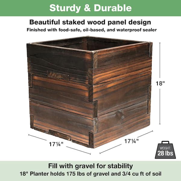 EXCELLO GLOBAL PRODUCTS Extra Large 18 in. Dark Brown Wooden