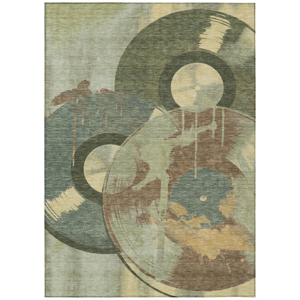 Chantille Machine Washable Indoor/Outdoor Abstract ACN2612 Green 5 ft. x 7 ft. 6 in. Area Rug price history on PriceWatchPro