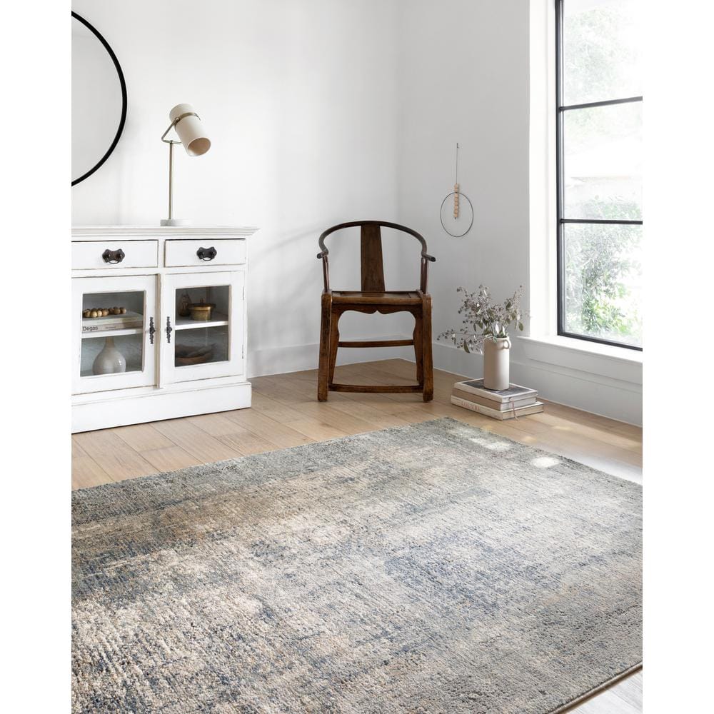 Teagan Denim Slate Abstract Rectangular Area Rug - 11'6" x 15'