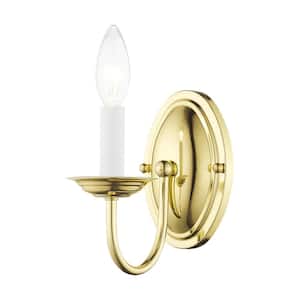 Callahan 4.25 in. 1-Light Polished Brass Wall Sconce