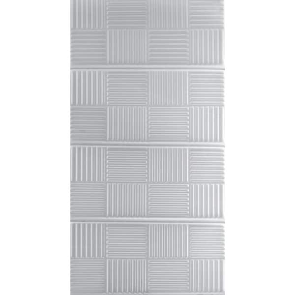 Basket Weave 1.89 ft. x 3.89 ft. Tiffany White PVC Ceiling Light Diffuser Panel (12/Pack)