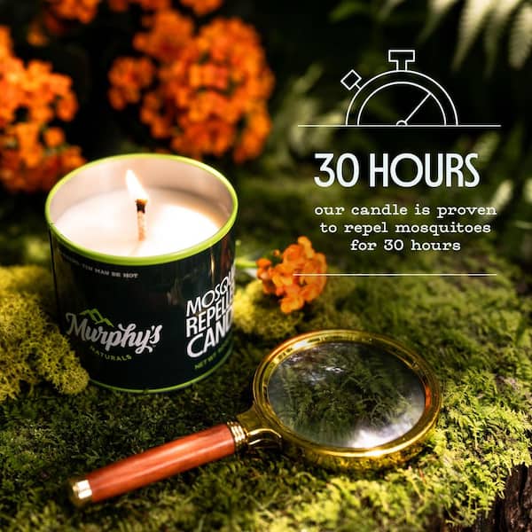 Citronella Mosquito Repellent Candles 30-Hour Outdoor Bug Defense w/ Essential Oils, Eco-Friendly and Beeswax (2-Pack)