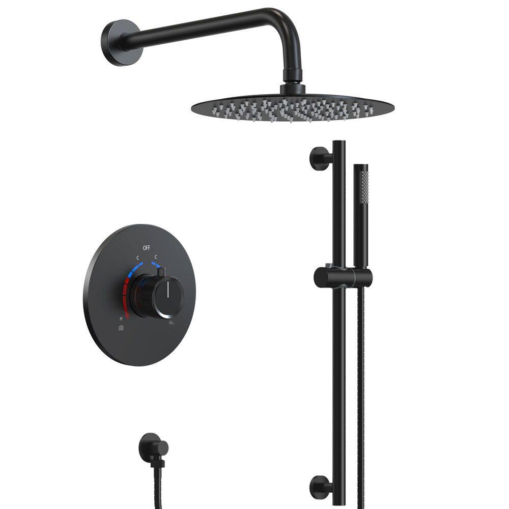 2-Spray Wall Mount Dual Shower Head and Handheld Shower with Easy to Install in Matte Black (Valve Included) price history on PriceWatchPro