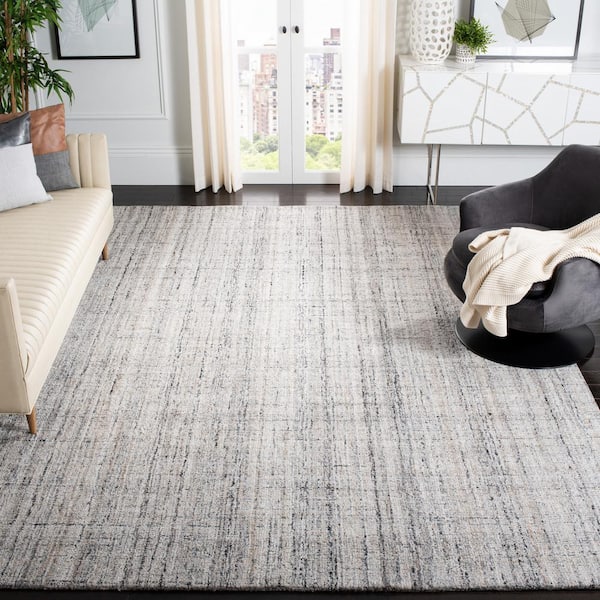 Abstract Camel/Black 9 ft. x 12 ft. Striped Area Rug