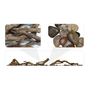 34 in. Linear Driftwood and River Rock Accessory for Dimplex Wall Mount Fireplace