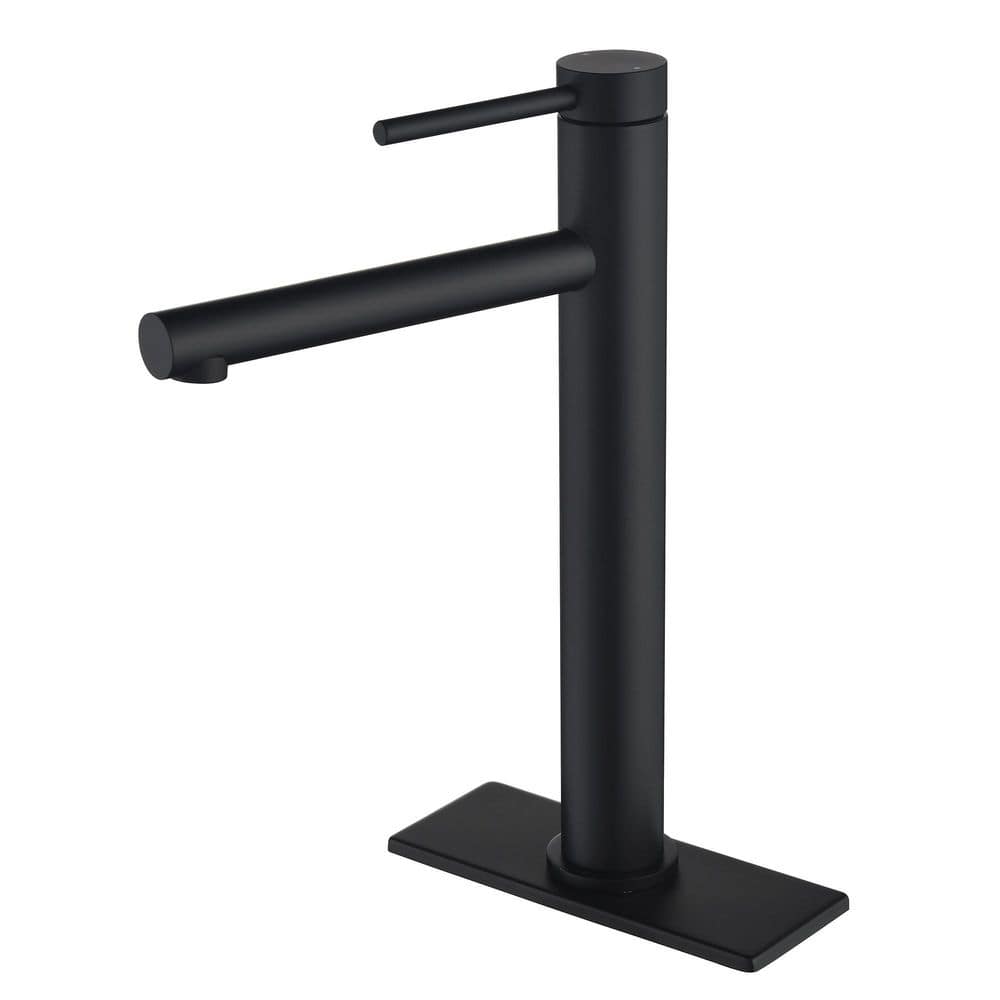 Single Handle Bathroom Vessel Sink Faucet with 6 in. Deck Plate Modern Brass High Tall Taps in Matte Black price history on PriceWatchPro