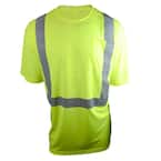 Men's ANSI Class 2 Large Hi-Visibility Short Sleeve Shirt with Reflective Tape