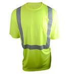 Men's ANSI Class 2 Medium Hi-Visibility Short Sleeve Shirt with Reflective Tape