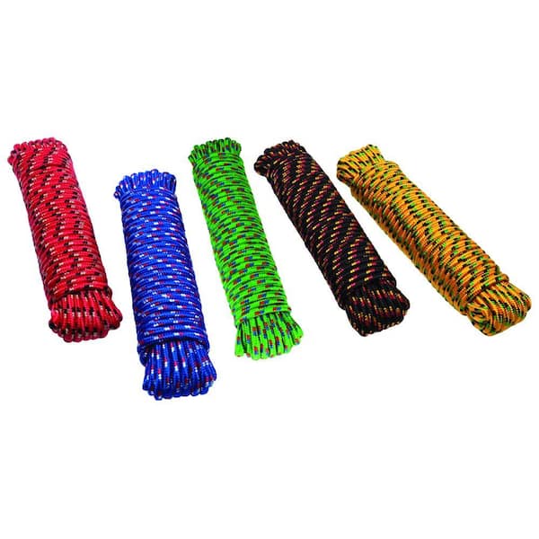 Crown Bolt 3/8 in. x 50 ft. Assorted Colors Diamond Braid Polypropylene Rope Hank