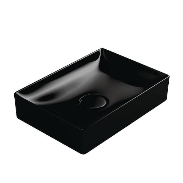 WS Bath Collections Vision 6050 Vessel Bathroom Sink in Gloss Black