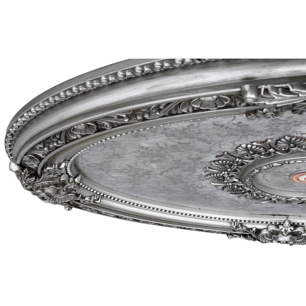 Antique Silver Oval Polystyrene Ceiling Medallion