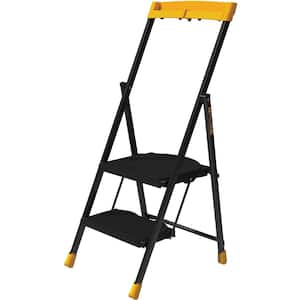 8 ft. Reach 2-Step Pro Steel Step Stool Type I with Utility Tray, Compact Folding Step Stool for Home Improvement