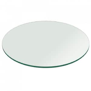 12 in. Clear Round Glass Table Top, 3/8 in. Thickness Tempered Flat Edge Polished