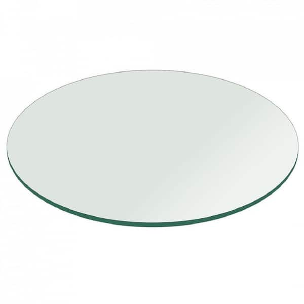 Photo 1 of 27 in. Clear Round Glass Table Top, 1/4 in. Thickness Tempered Flat Edge Polished