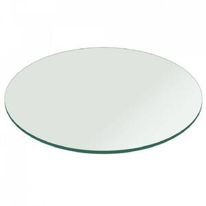 32 in. Clear Round Glass Table Top, 1/4 in. Thickness Tempered Flat Edge Polished