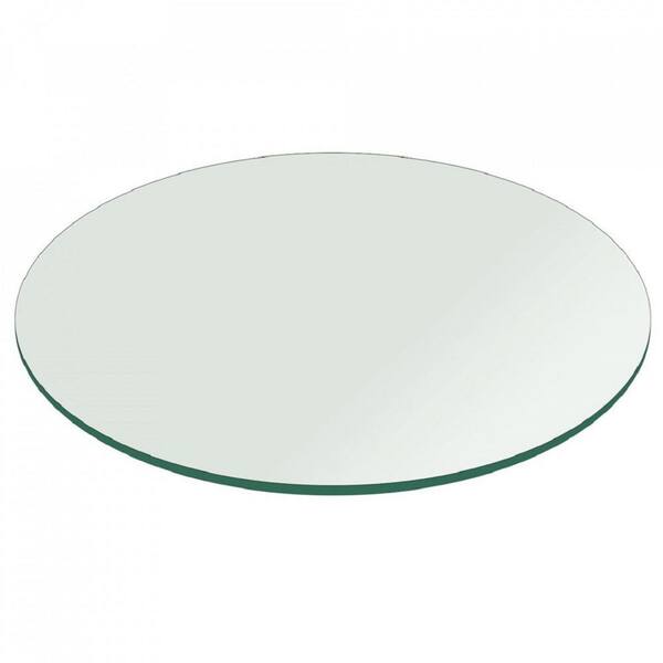 Photo 1 of 23 in. Clear Round Glass Table Top, 1/4 in. Thickness Tempered Flat Edge Polished