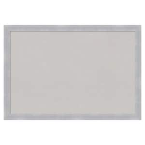 Grace Brushed Nickel Narrow Framed Grey Corkboard 26 in. x 18 in Bulletin Board Memo Board