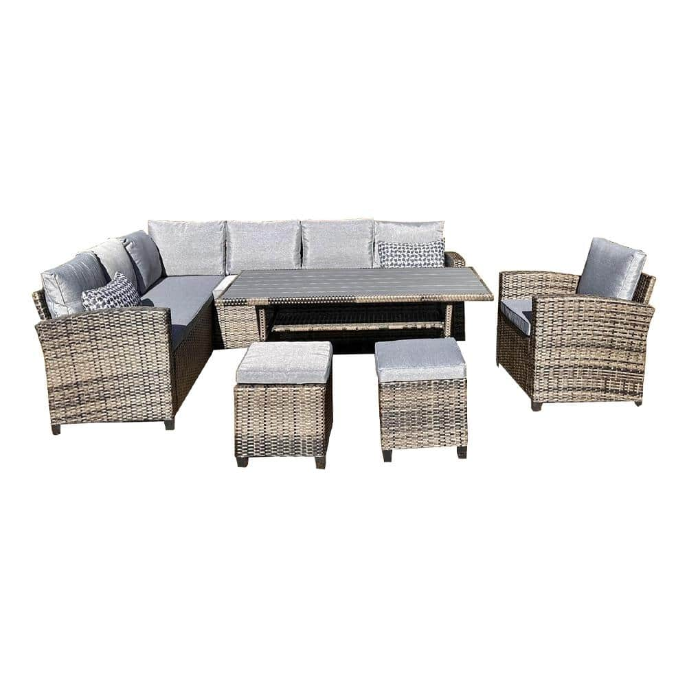 Sol Living Asbury Dining Set 6-Piece Set - Dark Grey MB-ADS6-DG-1 - The ...