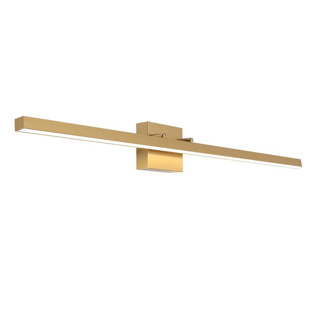 UMEILUCE 32 in. 1-Light Brushed Gold LED Vanity Light Bar with ...