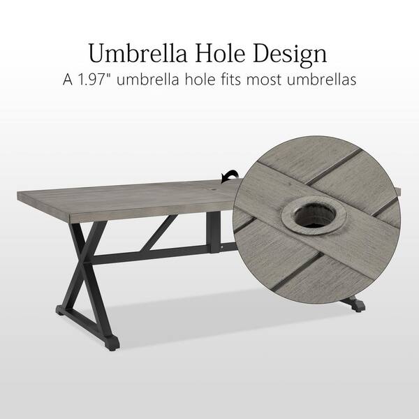 ULAX FURNITURE 6-Piece Metal Outdoor Dining Set with