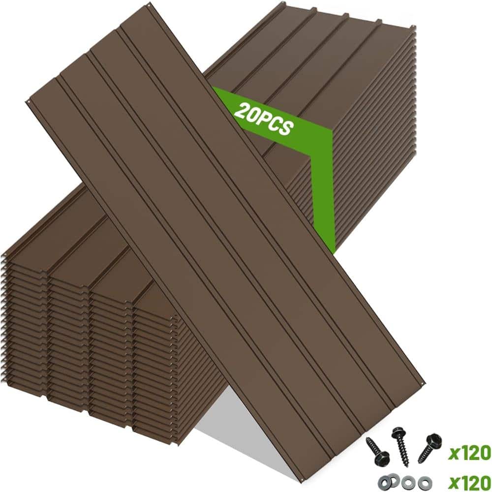 20 PCS Metal Roofing Panels Galvanized Steel Corrugated Roof Siding Panels with Screws for Pergola Gazebo Garage Sheds B price history on PriceWatchPro