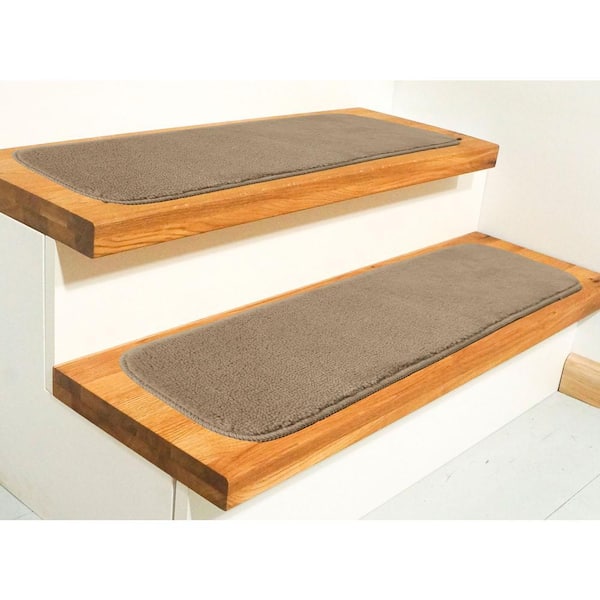 Comfortable Collection Dark Cream 7 inch x 24 inch Indoor Carpet Stair Treads Slip Resistant Backing 1 Piece