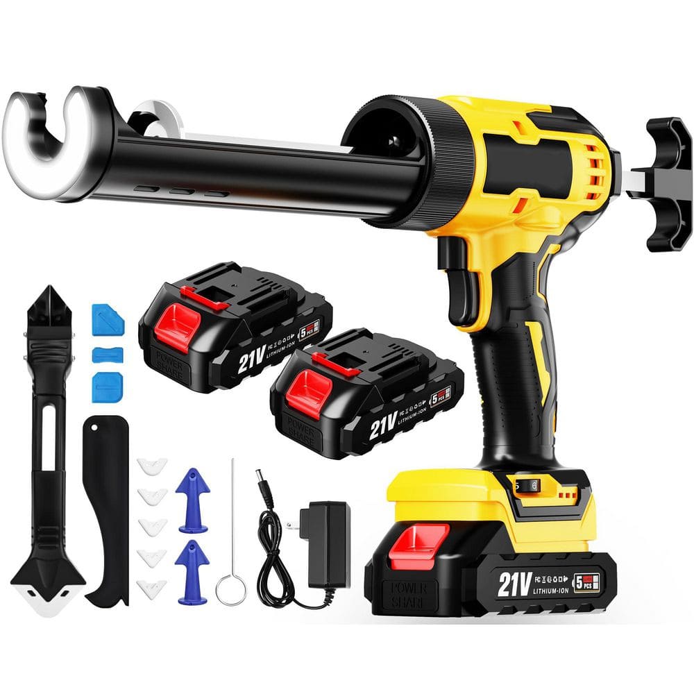High Power Cordless Caulk Gun with 6 Speed Control, LED Display, Anti ...