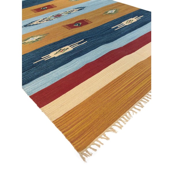 Anatolian Multi 8 ft. x 10 ft. Stripped Cotton Area Rug