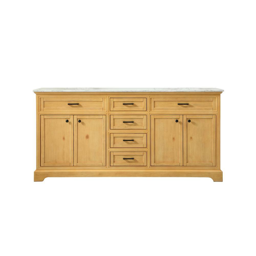 Timeless Home 72 in. W x 21.5 in. D x 35 in. H Double Bathroom Vanity in Na