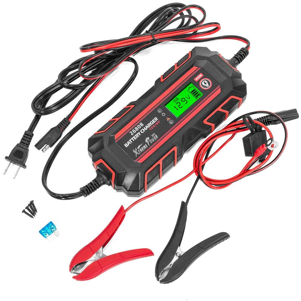 Stark 6/12-Volt 4 Amp 8-Stages Full Automatic Battery Charger Engine ...