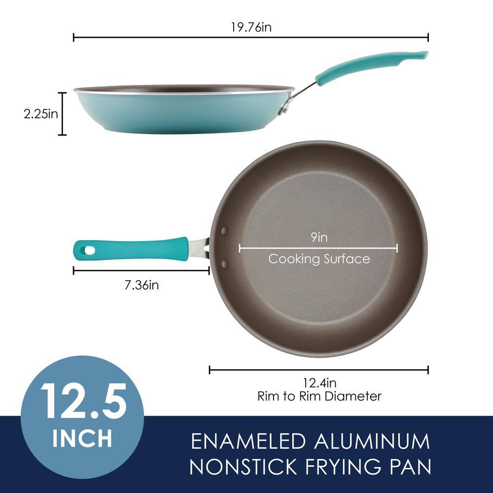 Agave Blue 12.5" Aluminum Nonstick Frying Pan with Ceramic Coating