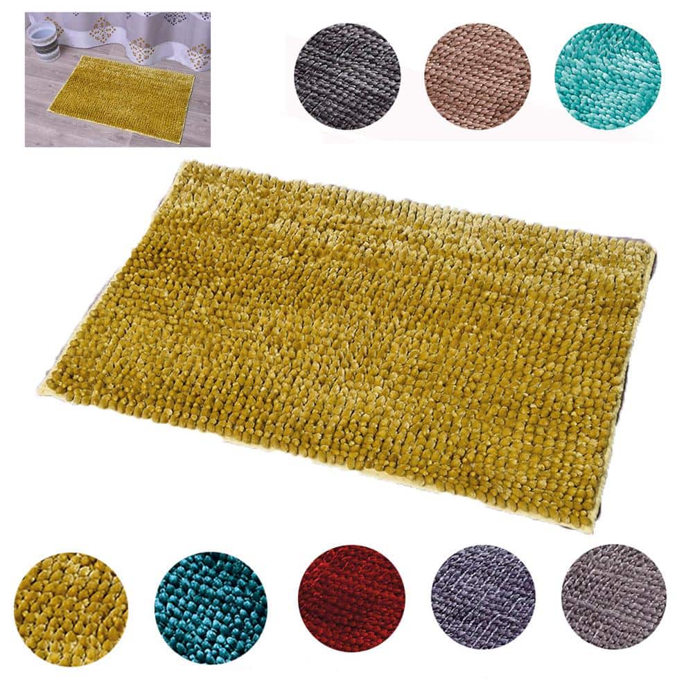 Satiny Microfiber Bath Mat Shaggy Loop 20 X 31 Gold7725198 The
