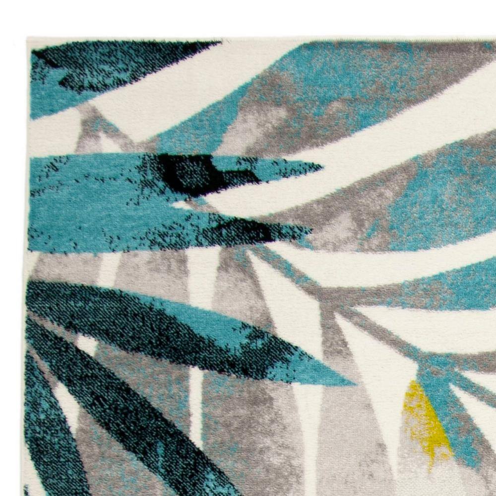 Elysian Fields Gray & Green Floral Synthetic 8' x 10' Rug