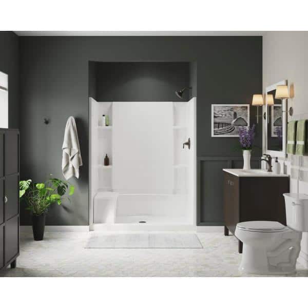 STERLING Accord 36 in. x 60 in. x 74-1/2 in. Standard Fit Shower Kit with Seat in White