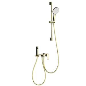 Single Handle 3-Spray Tub and Shower Faucet 4.93 GPM in Brushed Gold (Valve Included)