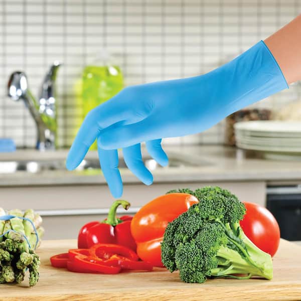 O-Cedar Playtex 1-Size Fits Most Blue Nitrile Clean Cuisine Gloves