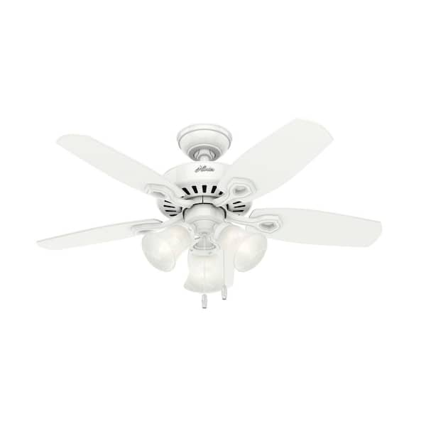 Hunter 42 in. Indoor Snow White Builder Small Room Ceiling Fan with Light Kit